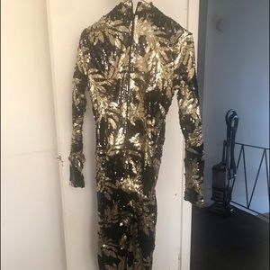 Sequin black and gold jumpsuit